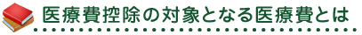 医療費控除の対象となる医療費とは